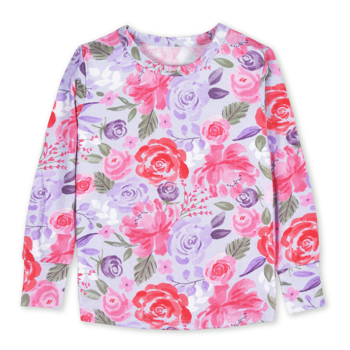 2-Piece Infant & Toddler Girls Lilac Garden Buttery Soft Viscose Made from Eucalyptus Snug Fit Pajamas, view 4