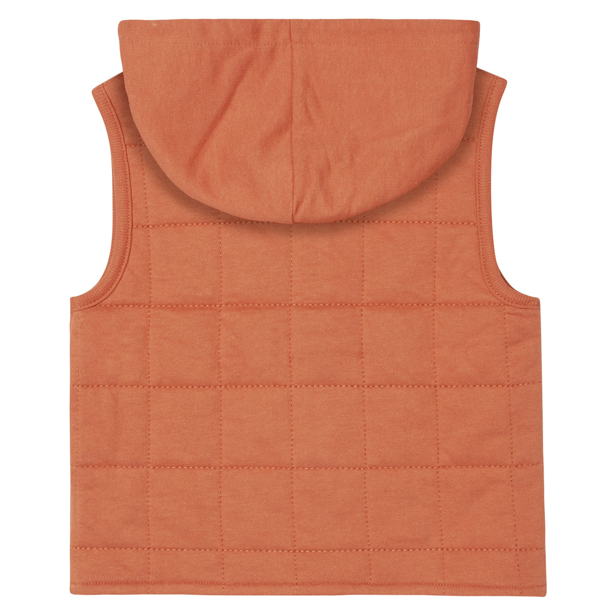 Modern Moments by Gerber Infant & Toddler Boys Orange Quilted Hooded Vest, view 4