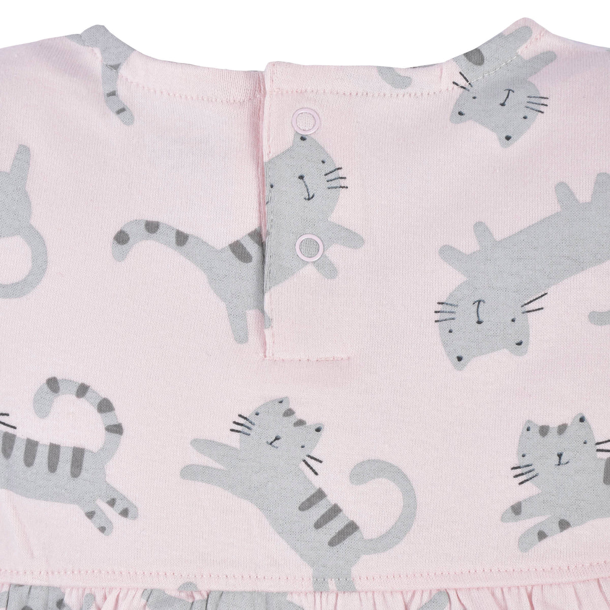 Baby Girls Floral Leopard Dress With Pockets, view 6