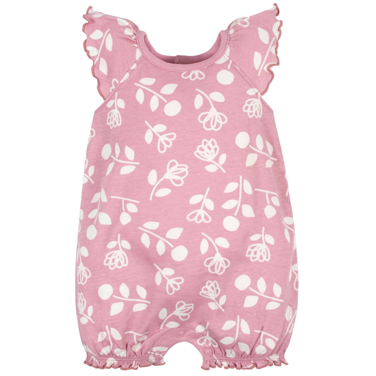 2-Piece Organic Baby Girls Wild Flower Romper & Headband Set, view 2