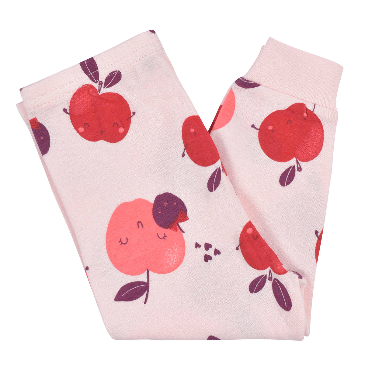 4-Piece Infant & Toddler Girls Apple Bouquets Snug Fit Cotton Pajamas, view 9