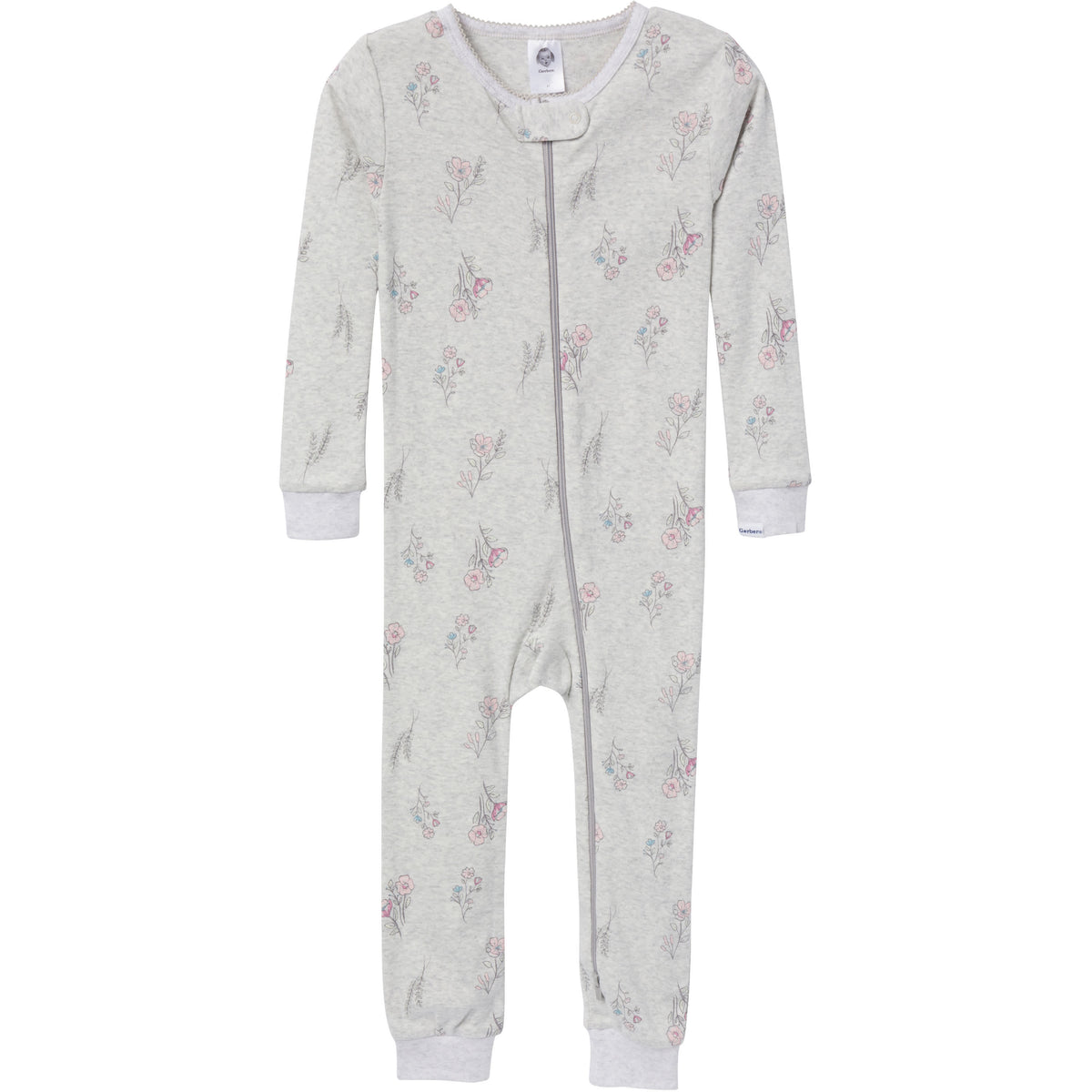 3-Pack Baby & Toddler Girls Woodland Floral Snug-Fitting Footless Pajamas, view 4