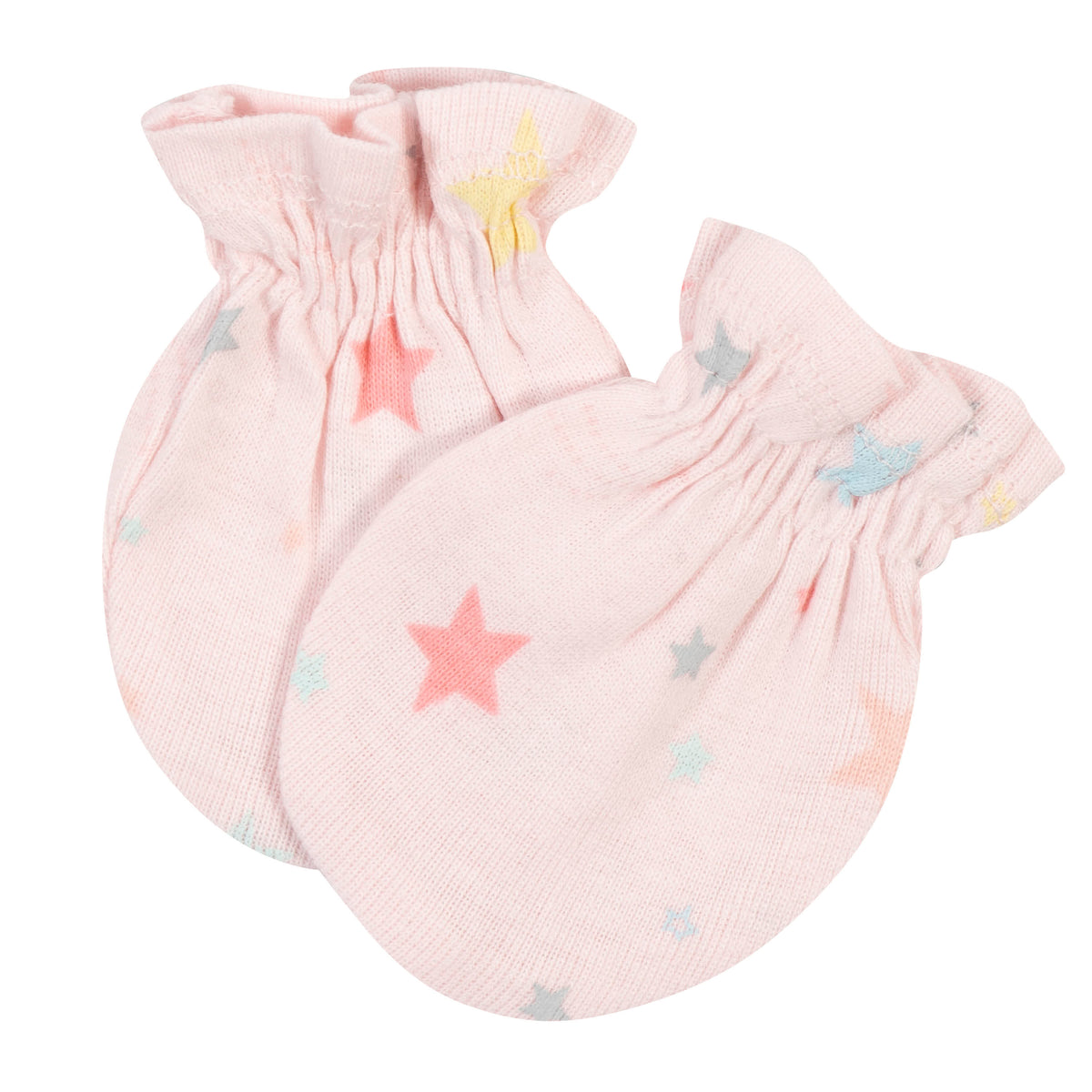 3-Pack Baby Girls Rainbow No Scratch Mittens, view 4