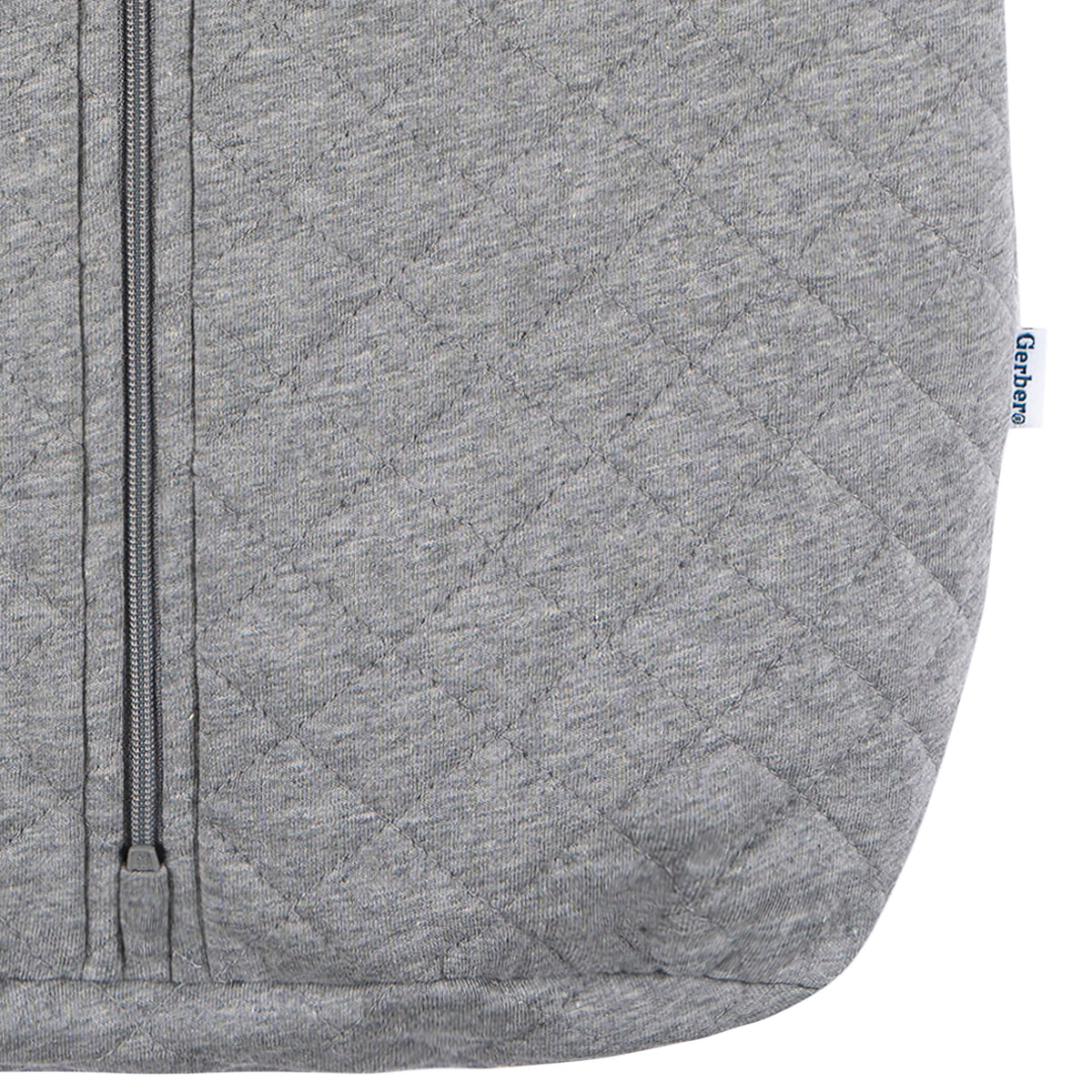 Baby Neutral Grey Heather Quilted Jersey Wearable Blanket, view 4