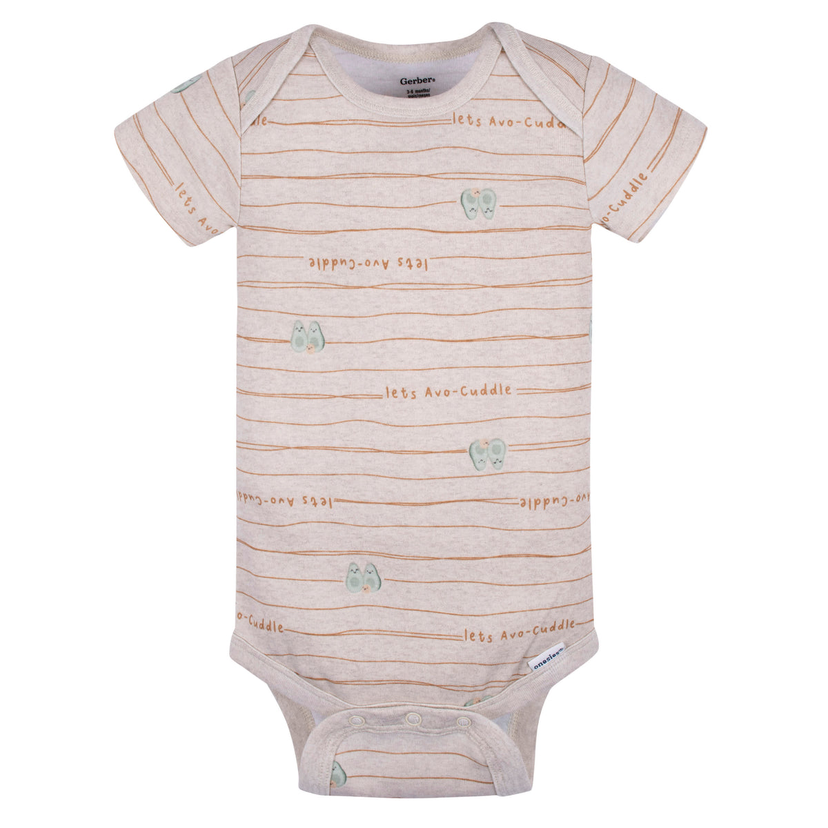 3-Pack Baby Neutral Avo-Cuddle Short Sleeve Onesies Bodysuits, view 6