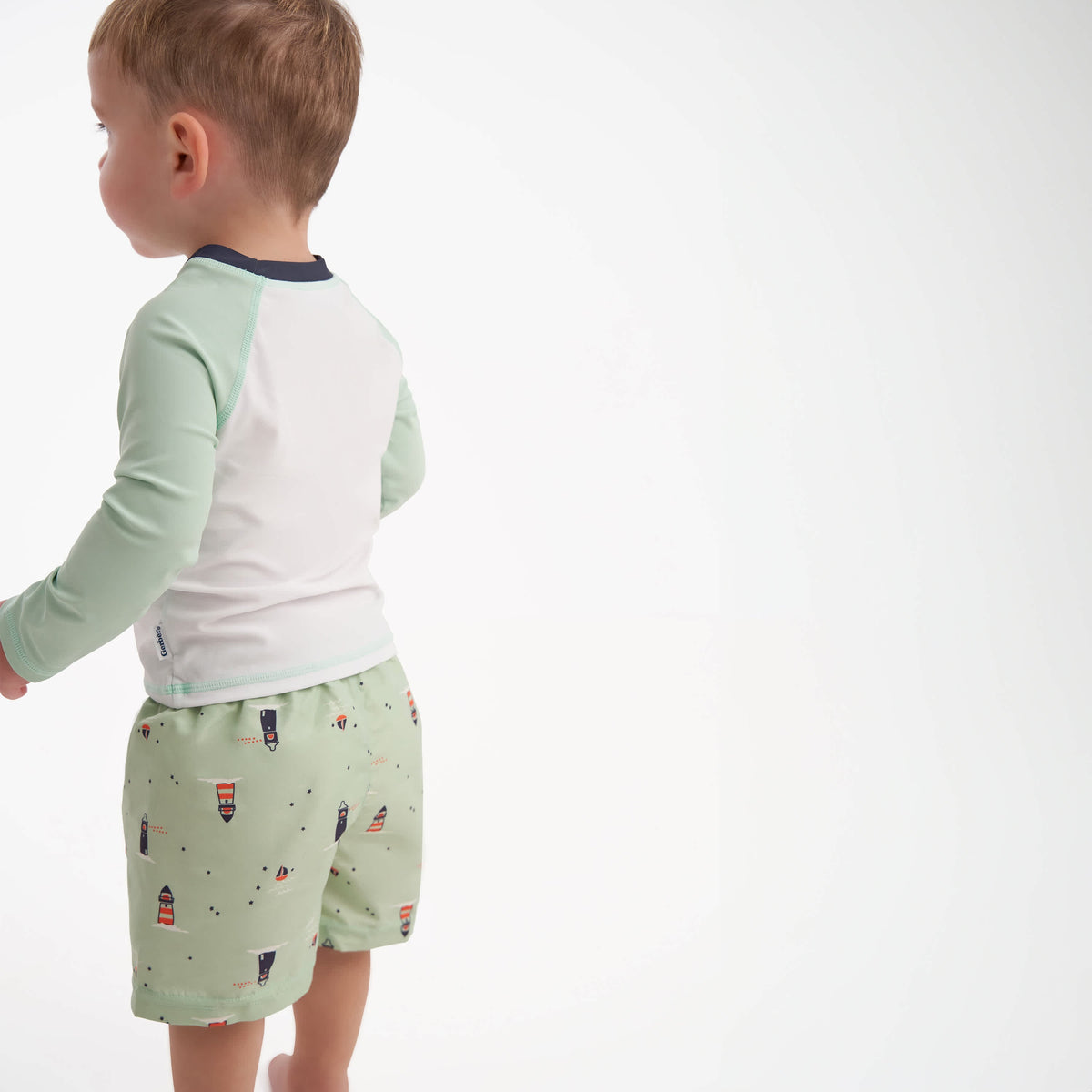 2-Piece Baby & Toddler Boys Sailboat Rashguard Set, view 4