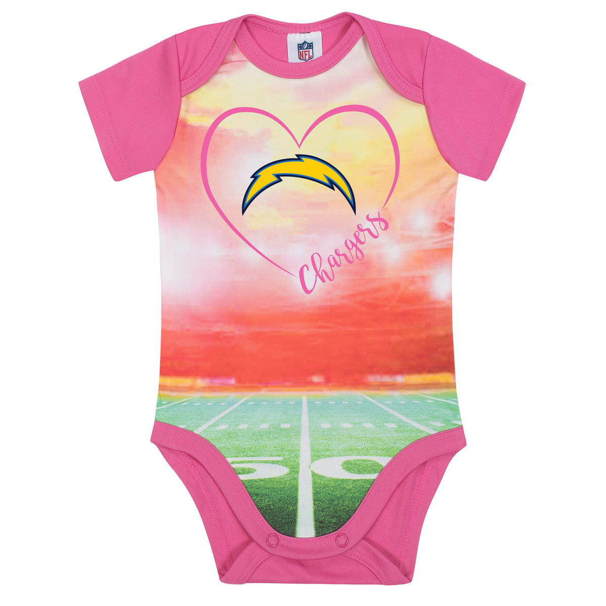 Los Angeles Chargers Baby Girls Short Sleeve Bodysuit