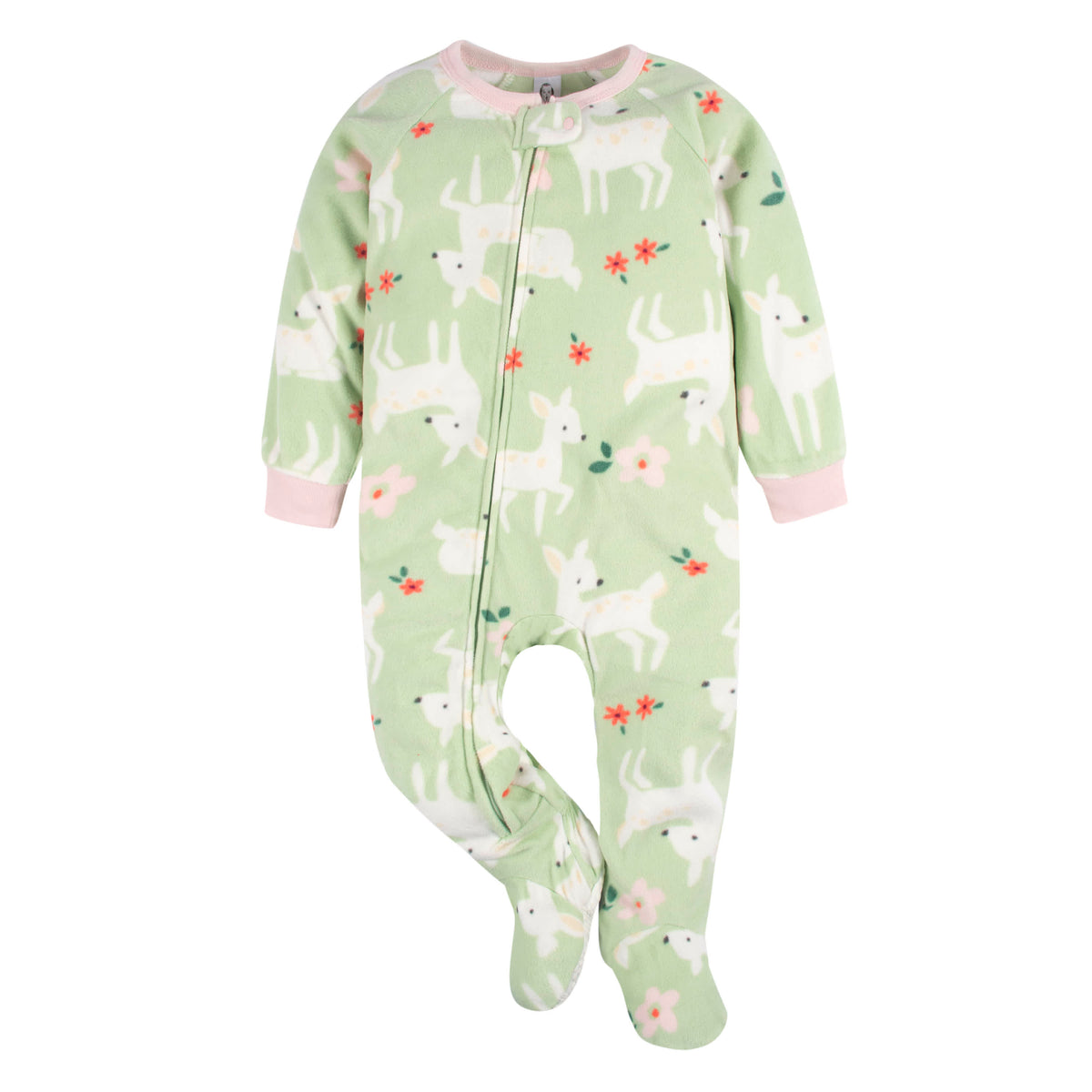 2-Pack Baby & Toddler Girls Deer Fleece Sleepers, view 4