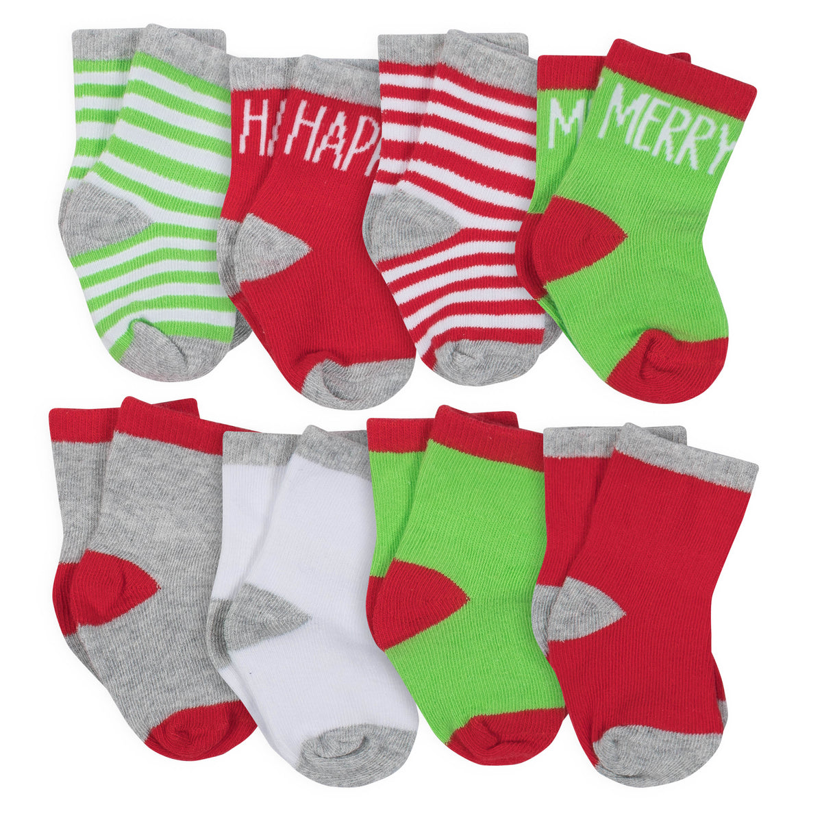 8-Pack Holiday Jersey Crew Wiggle Proof Socks