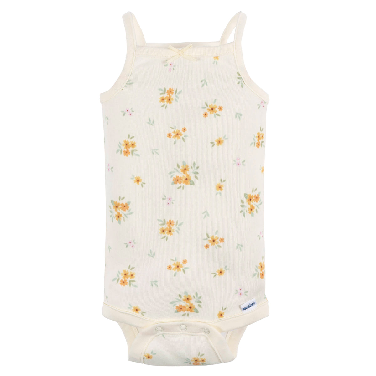 4-Pack Baby Girls Retro Floral Onesies Bodysuits, view 3