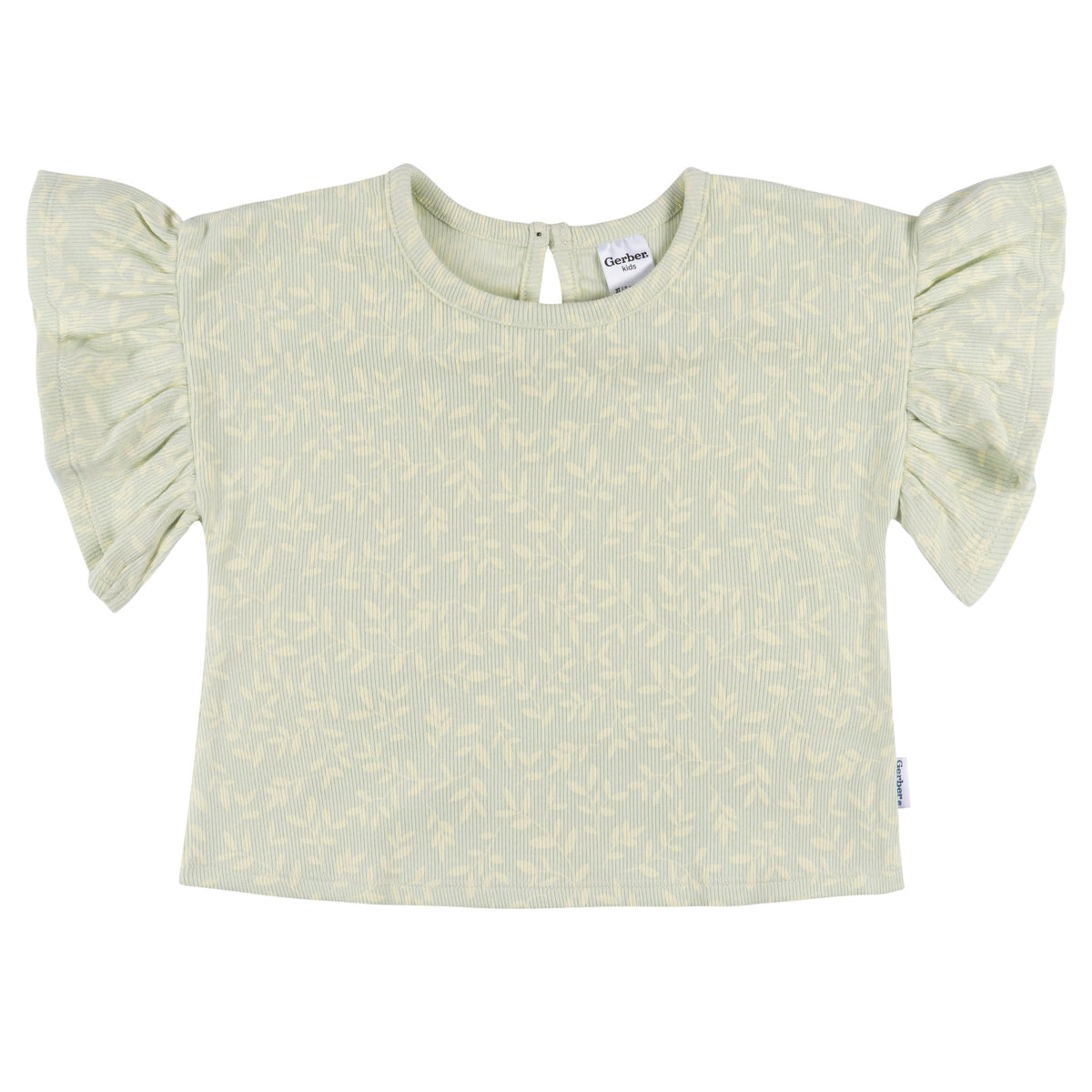 2-Piece Infant & Toddler Girls Green Leaves Shirt and Shorts Set, view 6