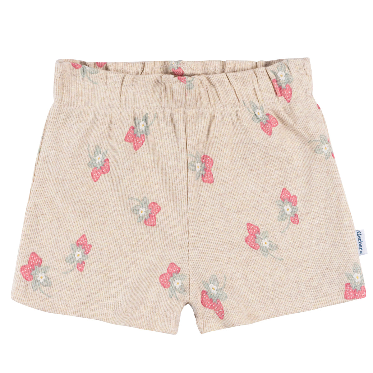 2-Piece Infant & Toddler Girls Heather Strawberry Shirt and Shorts Set, view 5