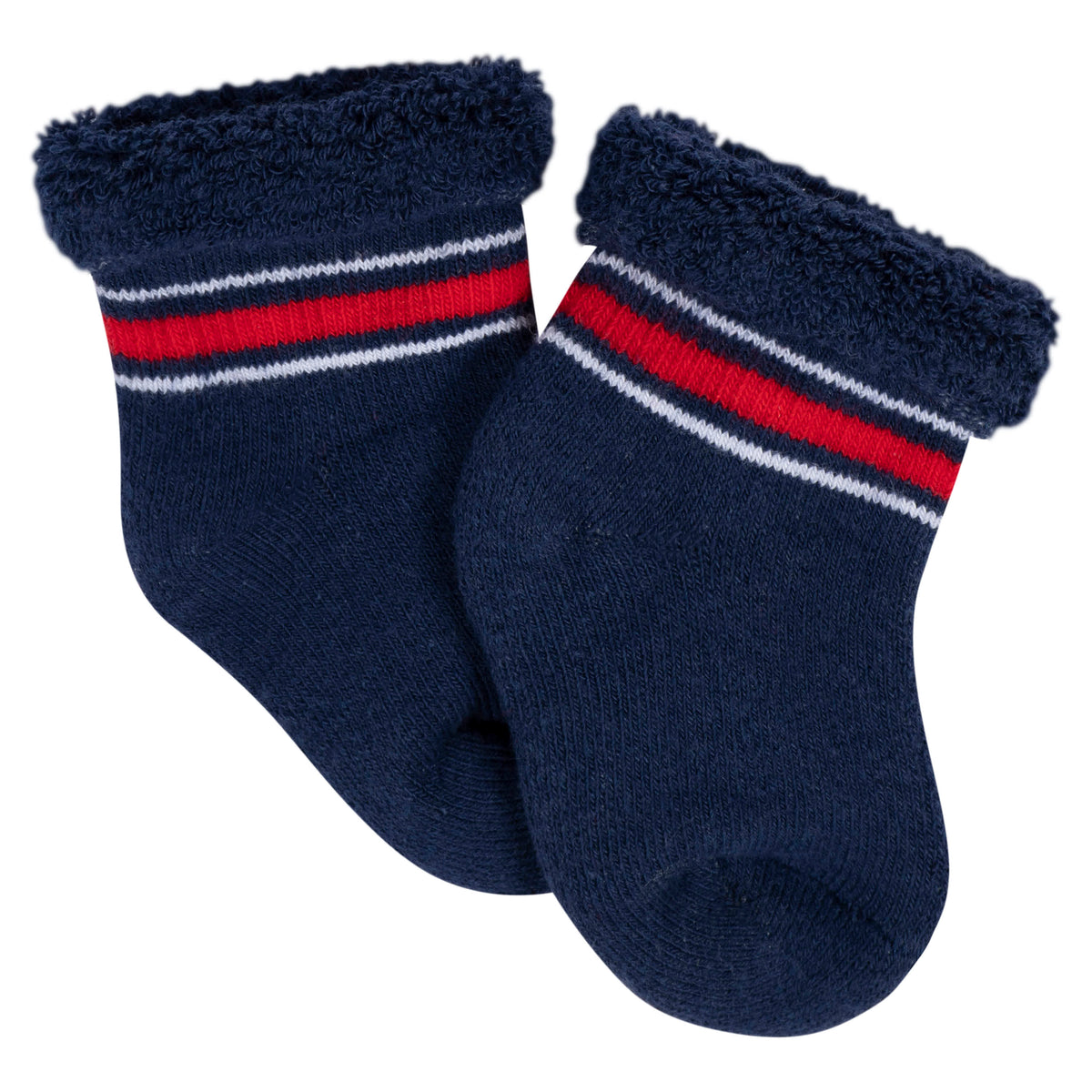 12-Pack Baby Boys All Star Terry Wiggle Proof Socks, view 2