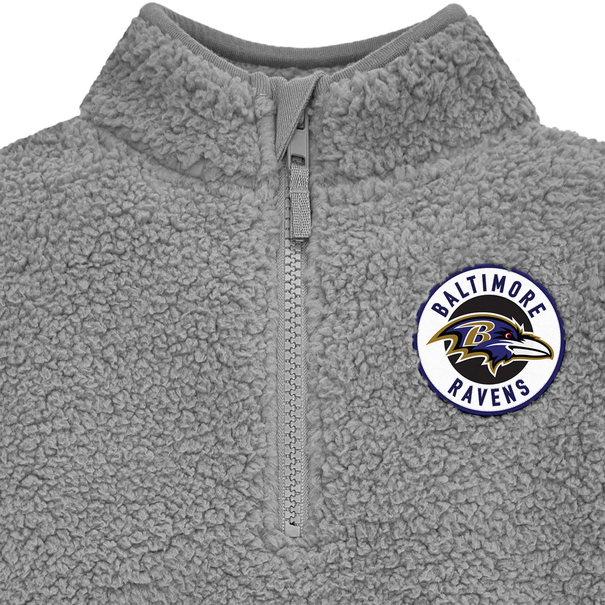 Infant & Toddler Boys Ravens 1/4 Zip Sherpa Top, view 2