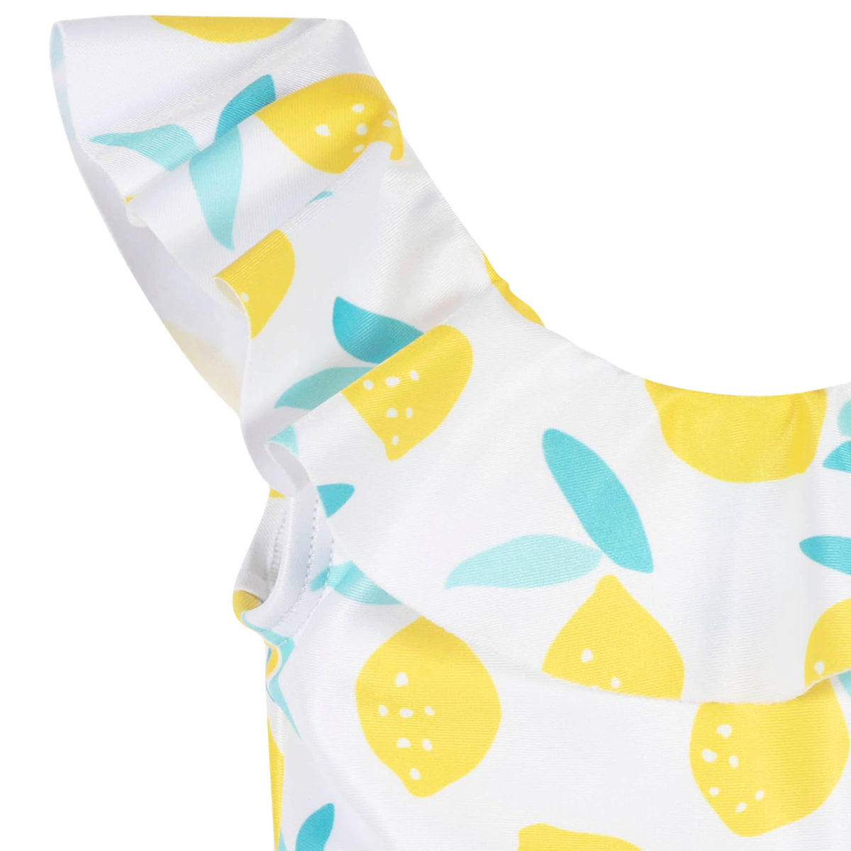 Baby Girls Lemon Squeeze One-Piece Swimsuit With Ruffle, view 3