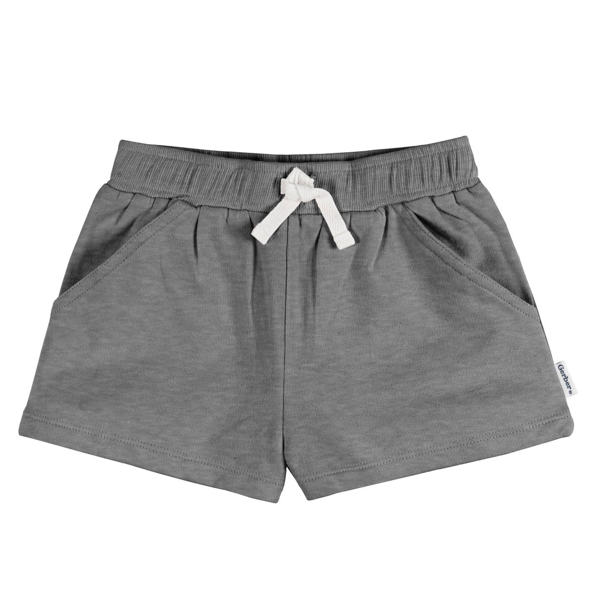 3-Pack Baby & Toddler Girls Green/Oatmeal/Dk Grey Heather Knit Short, view 2