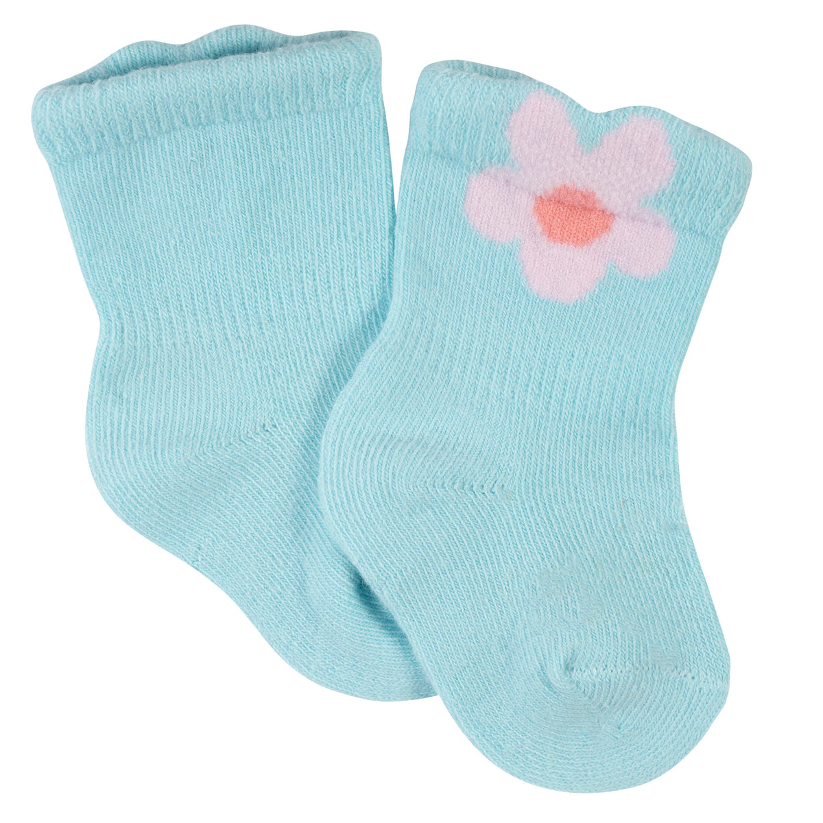 6-Pack Baby Girls Princess Wiggle-Proof Jersey Crew Socks, view 7