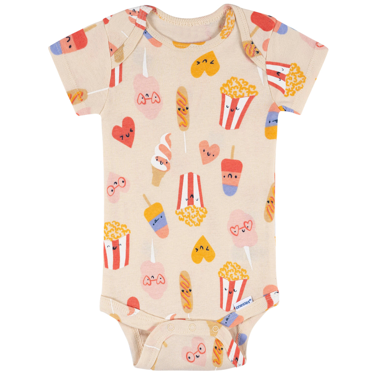 8-Pack Baby Girls Cool Snacks Short Sleeve Onesies Bodysuits, view 7