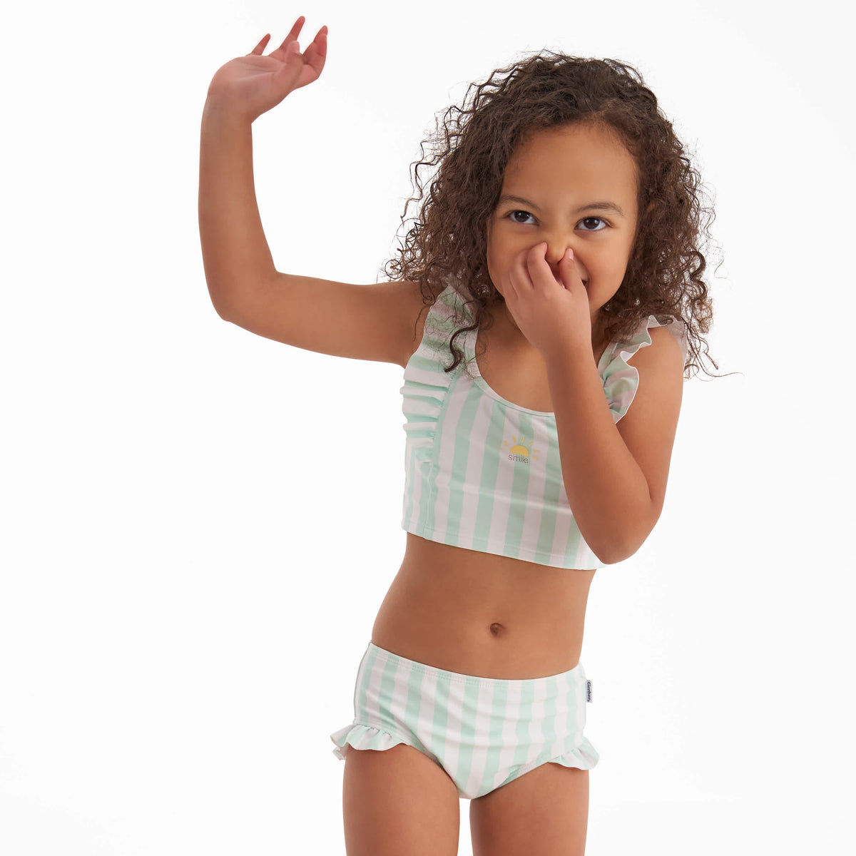 2-Piece Toddler Girls Stripe Swimsuit, view 2