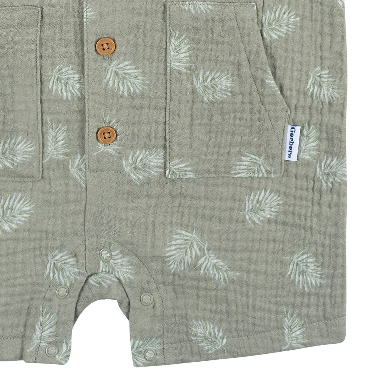 Baby Boys Palms Hooded Romper, view 3