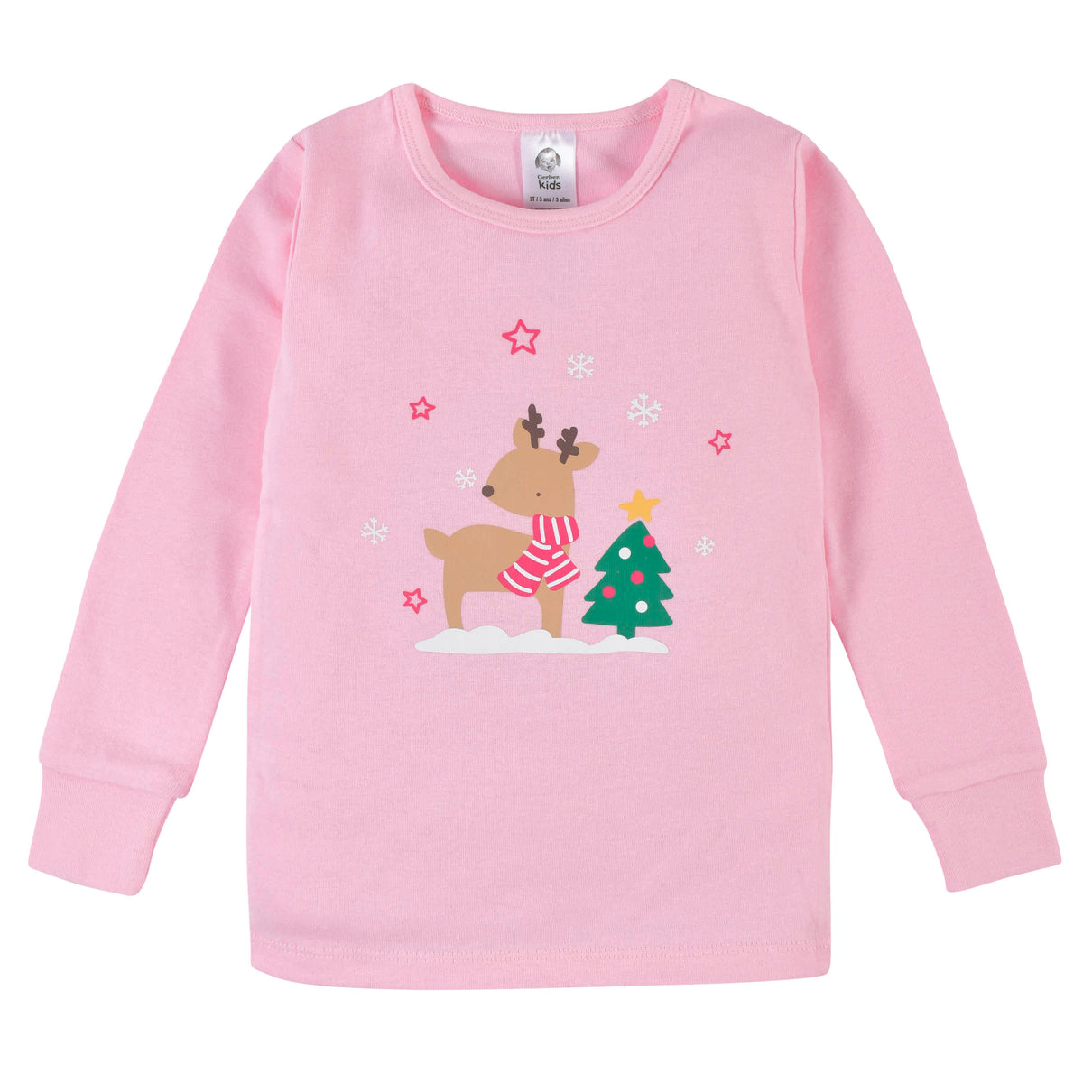 2-Piece Infant & Toddler Girls Winter Wonderland Snug Fit Cotton Pajamas, view 2