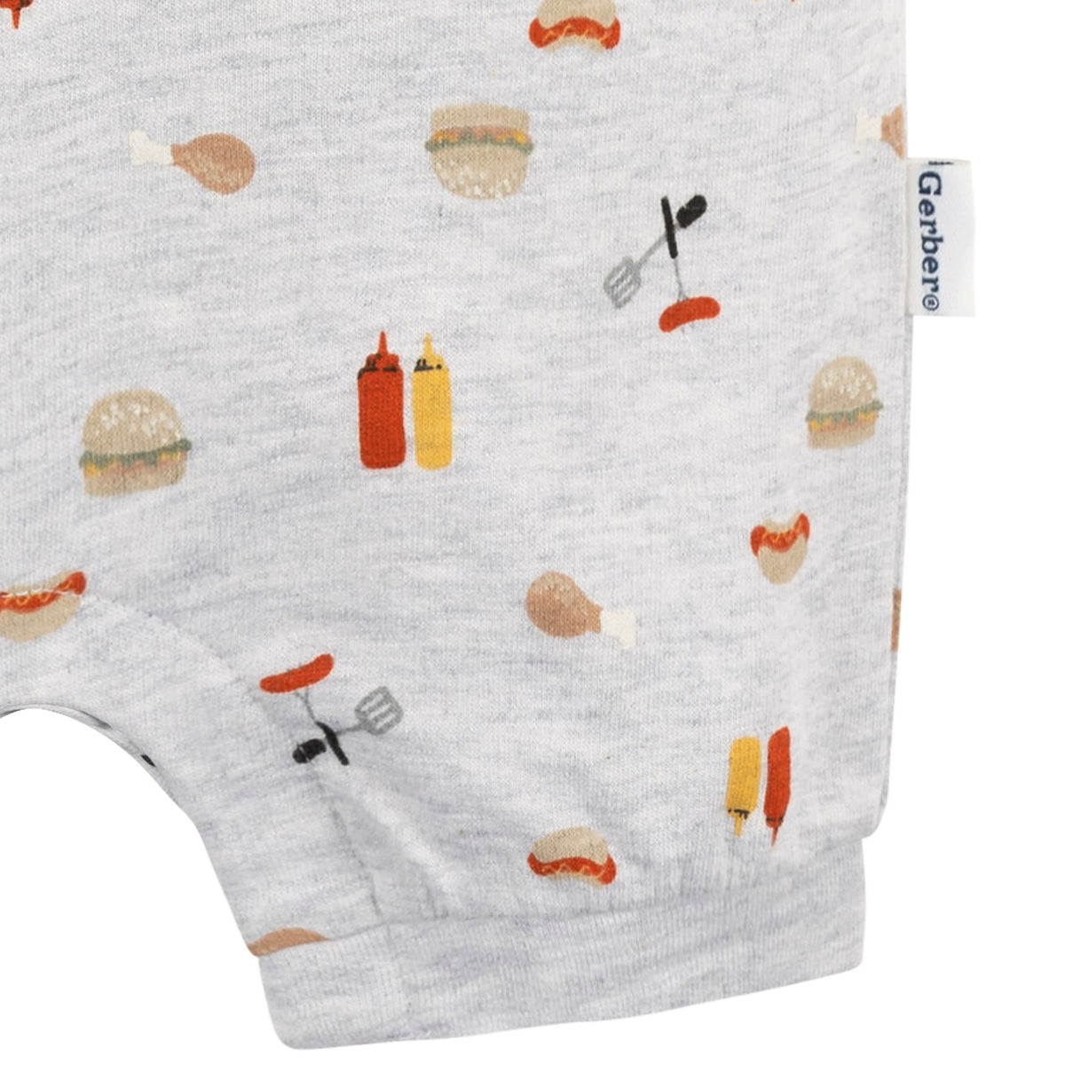 Baby Boys Barbeque Collared Romper, view 3