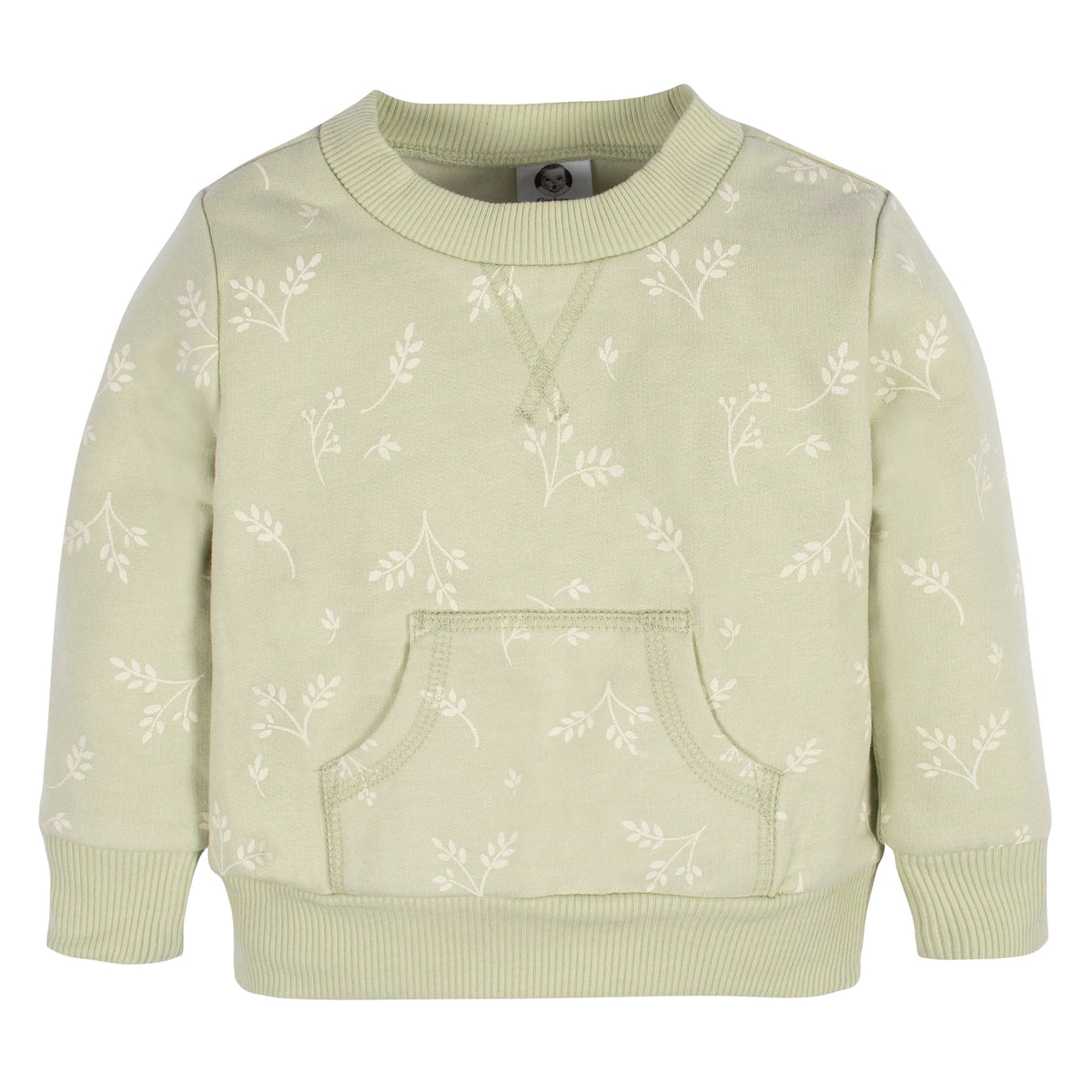 2-Piece Baby & Toddler Girls Green Leaves Sweatshirt & Pant Set, view 3