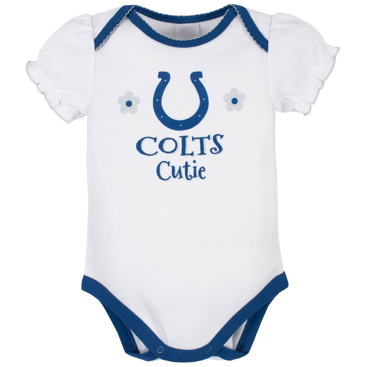 3-Pack Baby Girls Colts Short Sleeve Bodysuits, view 2