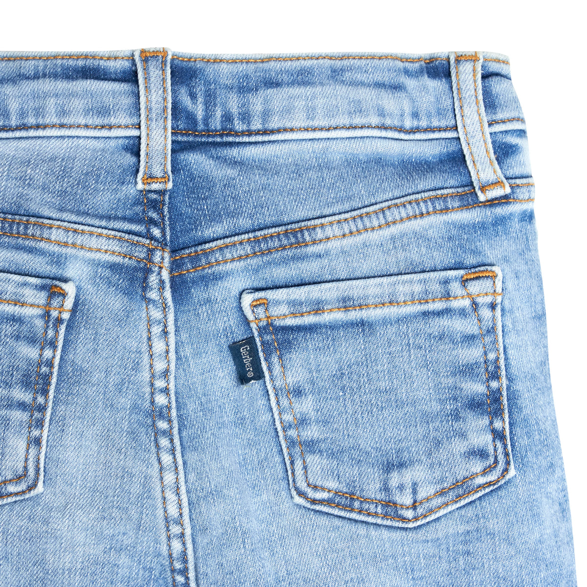 Infant and Toddler Neutral Light Blue Straight Fit Jeans, view 9
