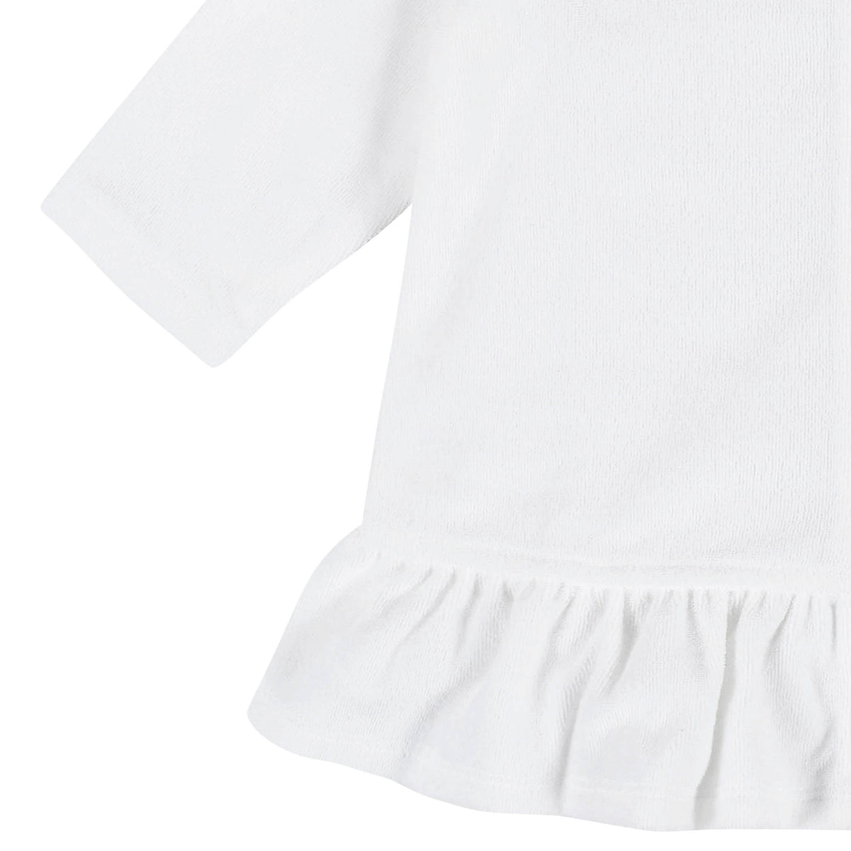 Baby & Toddler Girls White Zipper Hoodie Terry Coverup, view 5