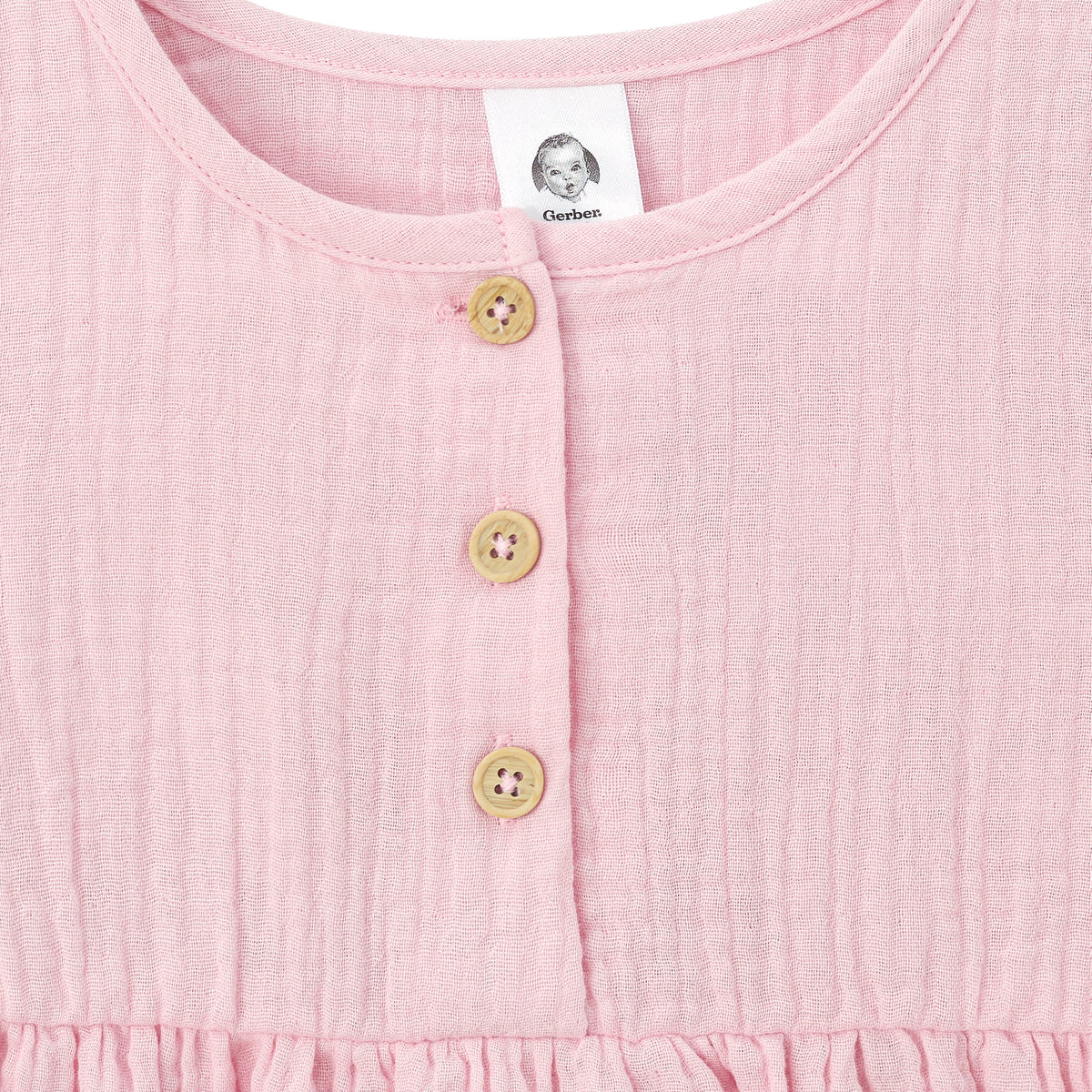 Infant & Toddler Girls Pink Gauze Dress, view 2