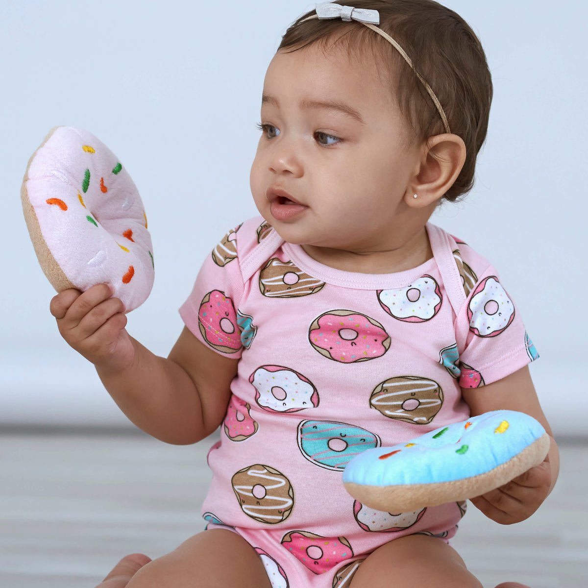 3-Pack Baby Donuts Onesies Bodysuits, view 5