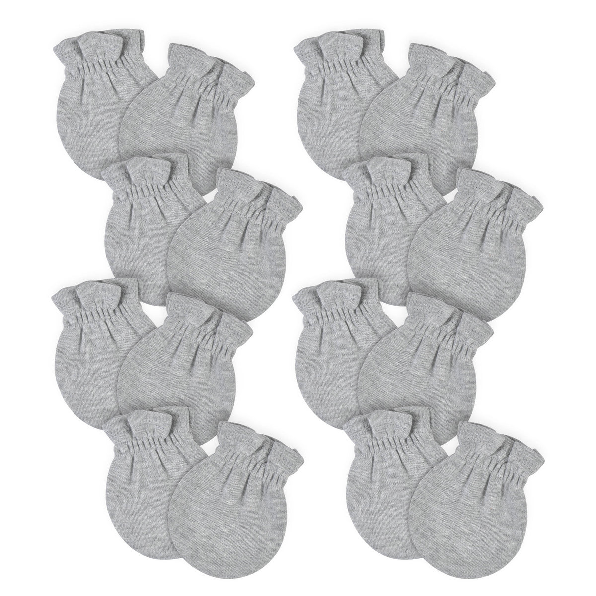8-Pack Baby Gray Heather No Scratch Mittens