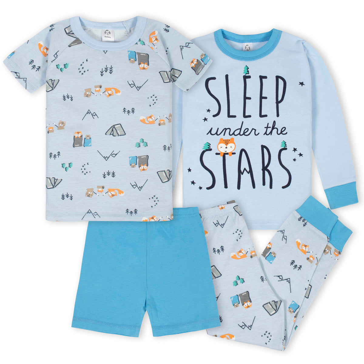 4-Piece Boys Camping Cotton Pajamas