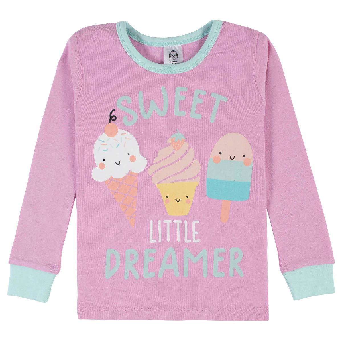 4-Piece Infant & Toddler Girls Ice Cream Dreams Snug Fit Cotton Pajamas, view 4