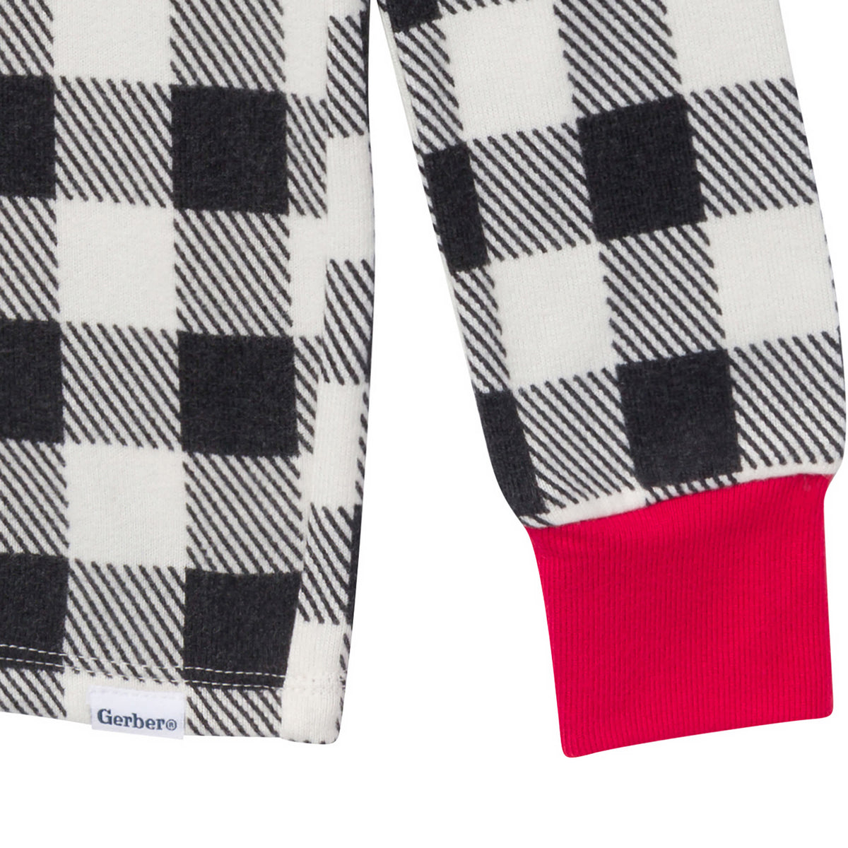 2-Piece Kids Neutral Black/Stewart Plaid Holiday Family Pajamas, view 4