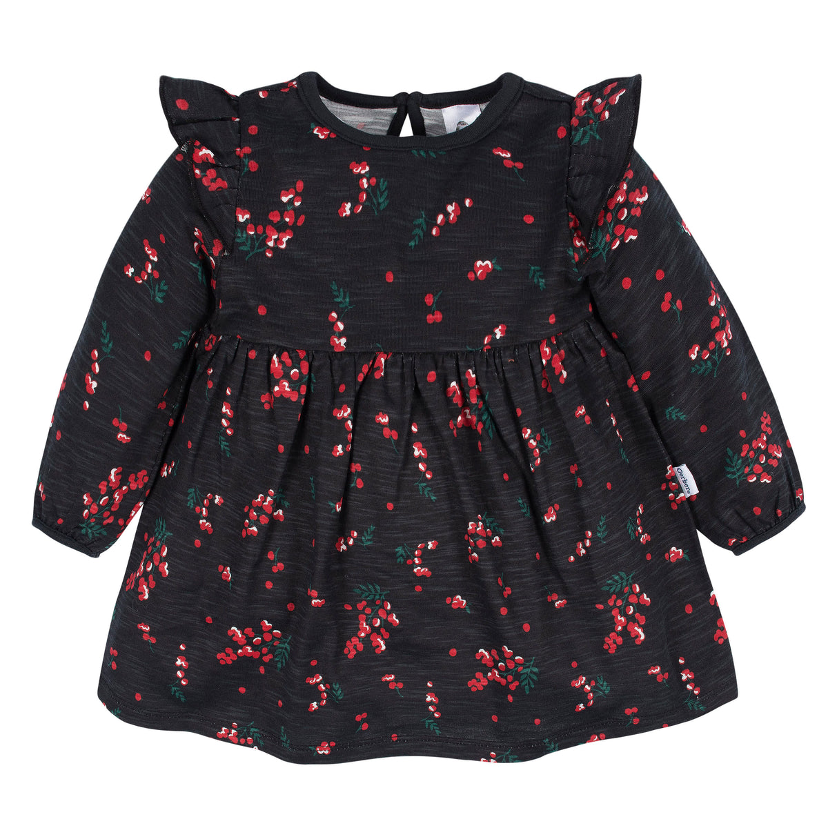 2-Pack Baby & Toddler Girls Holly Berries Babydoll Dresses, view 2