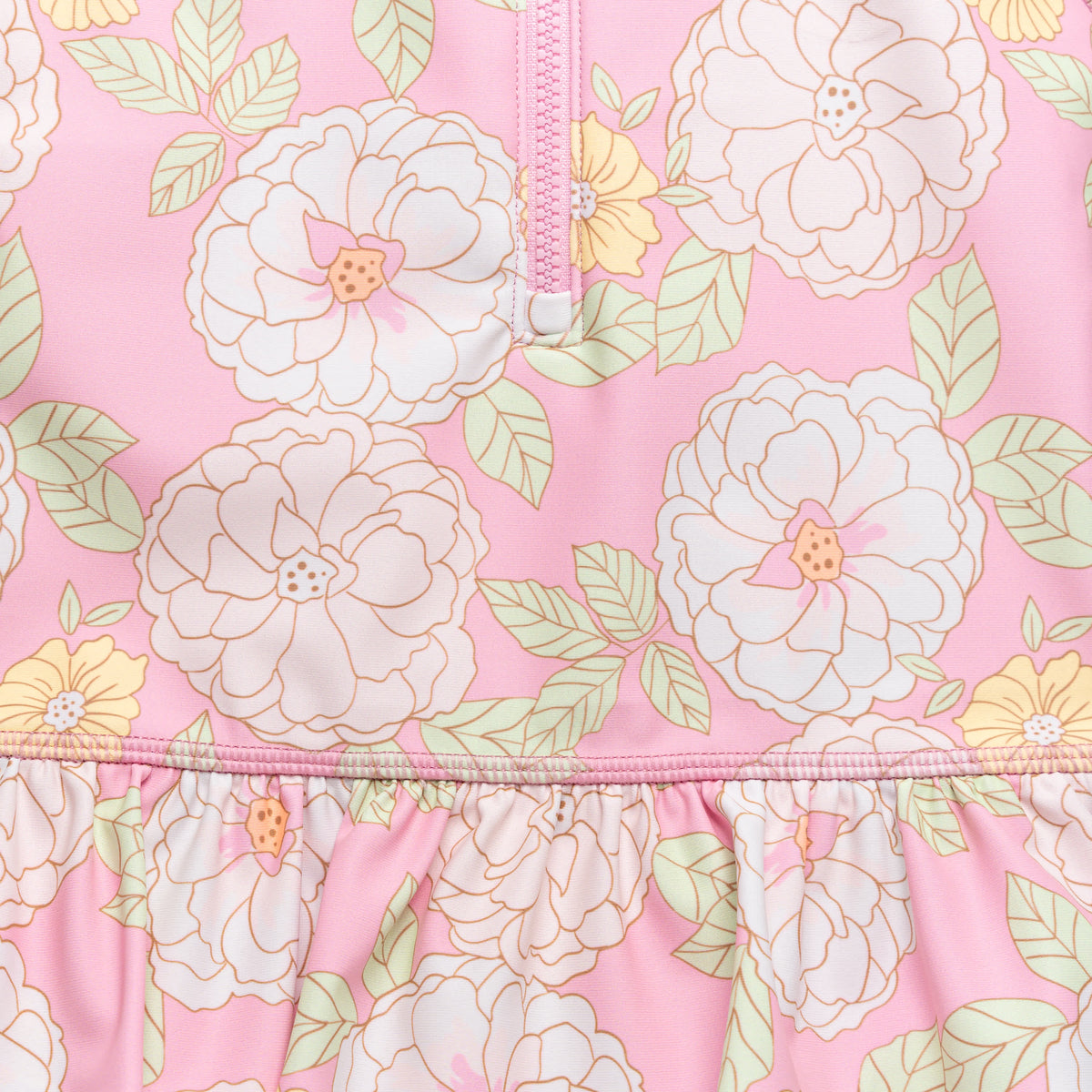 Toddler Girls Peonies Rashguard, view 8