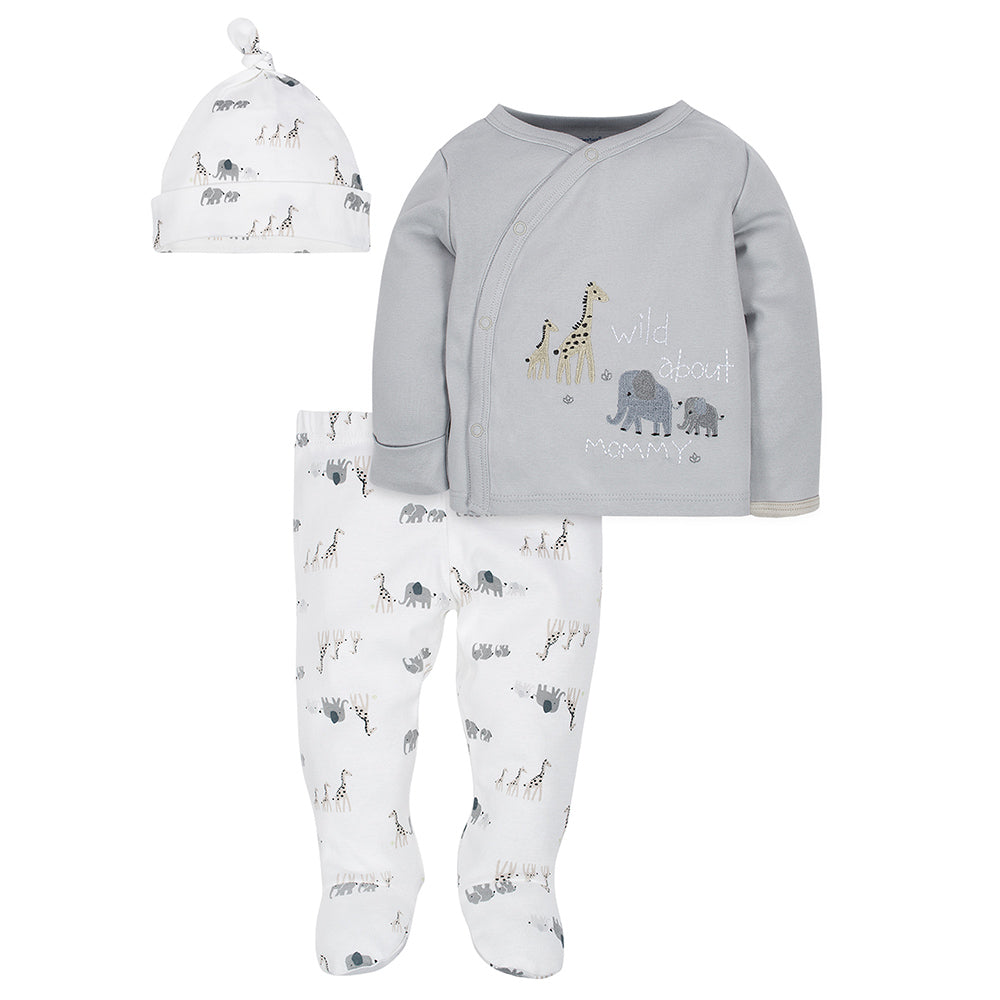Gerber Newborn Baby Boy Organic Cotton Take Me Home Set, 3pc