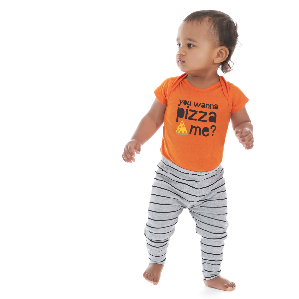 6-Piece Baby Boys Pizza Onesies Bodysuits & Pants Set, view 3