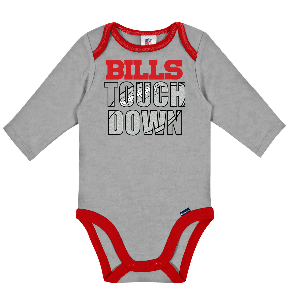 2-Pack Baby Boys Bills Long Sleeve Bodysuits, view 3