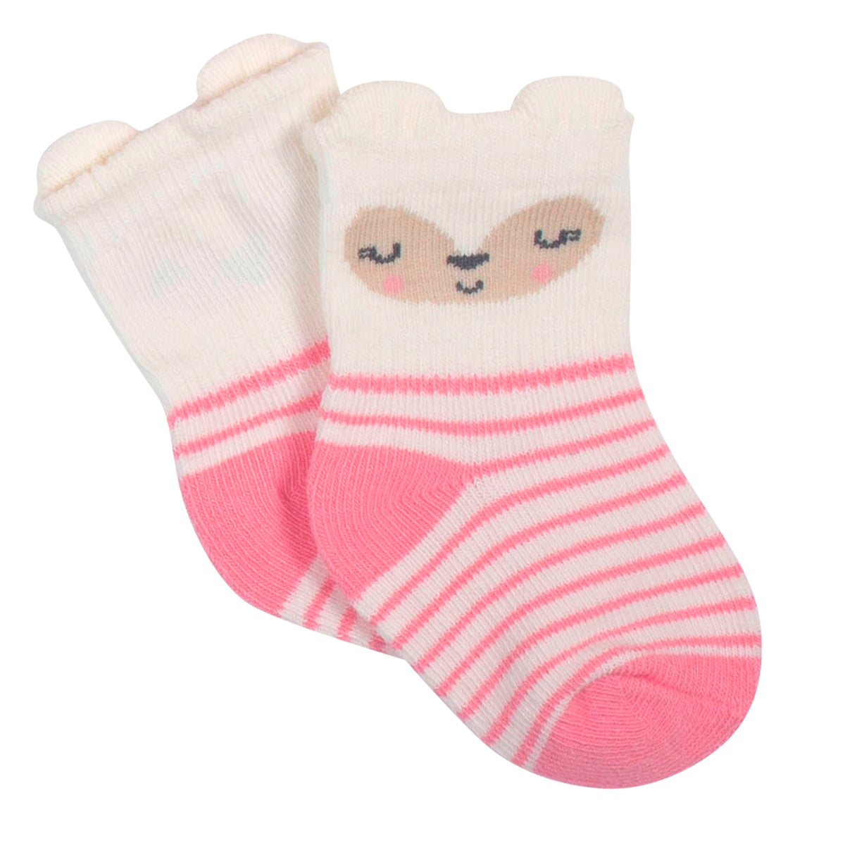 6-Pack Baby Girls Fox Jersey Crew Wiggle-Proof Socks, view 2