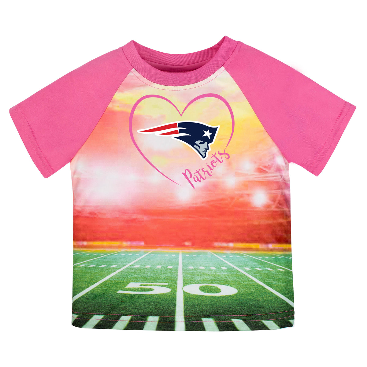 New England Patriots Toddler Girls Short Sleeve Tee Shirt
