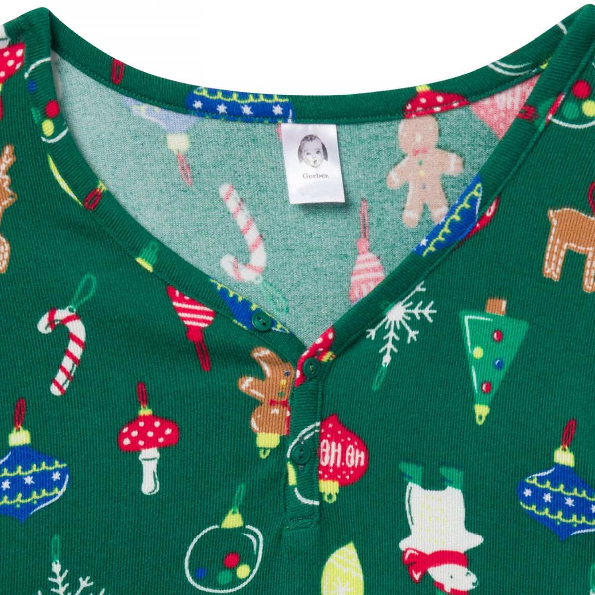 2-Piece Women's Ornaments Holiday Family Pajamas, view 3