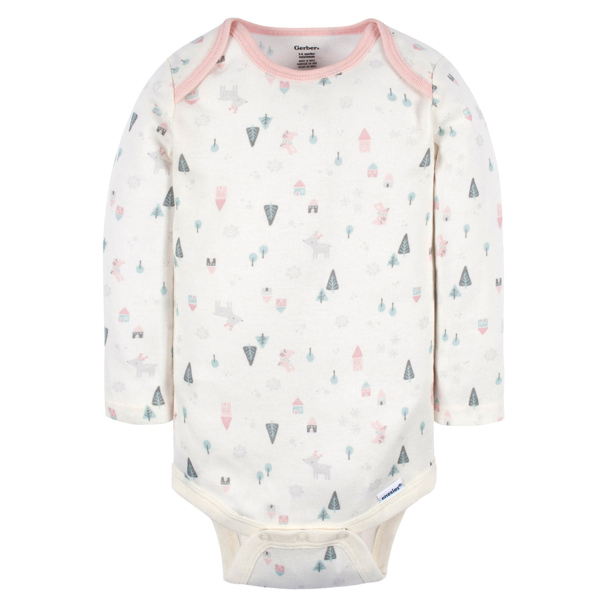 6-Pack Baby Girls Home Long Sleeve Onesies Bodysuits, view 5