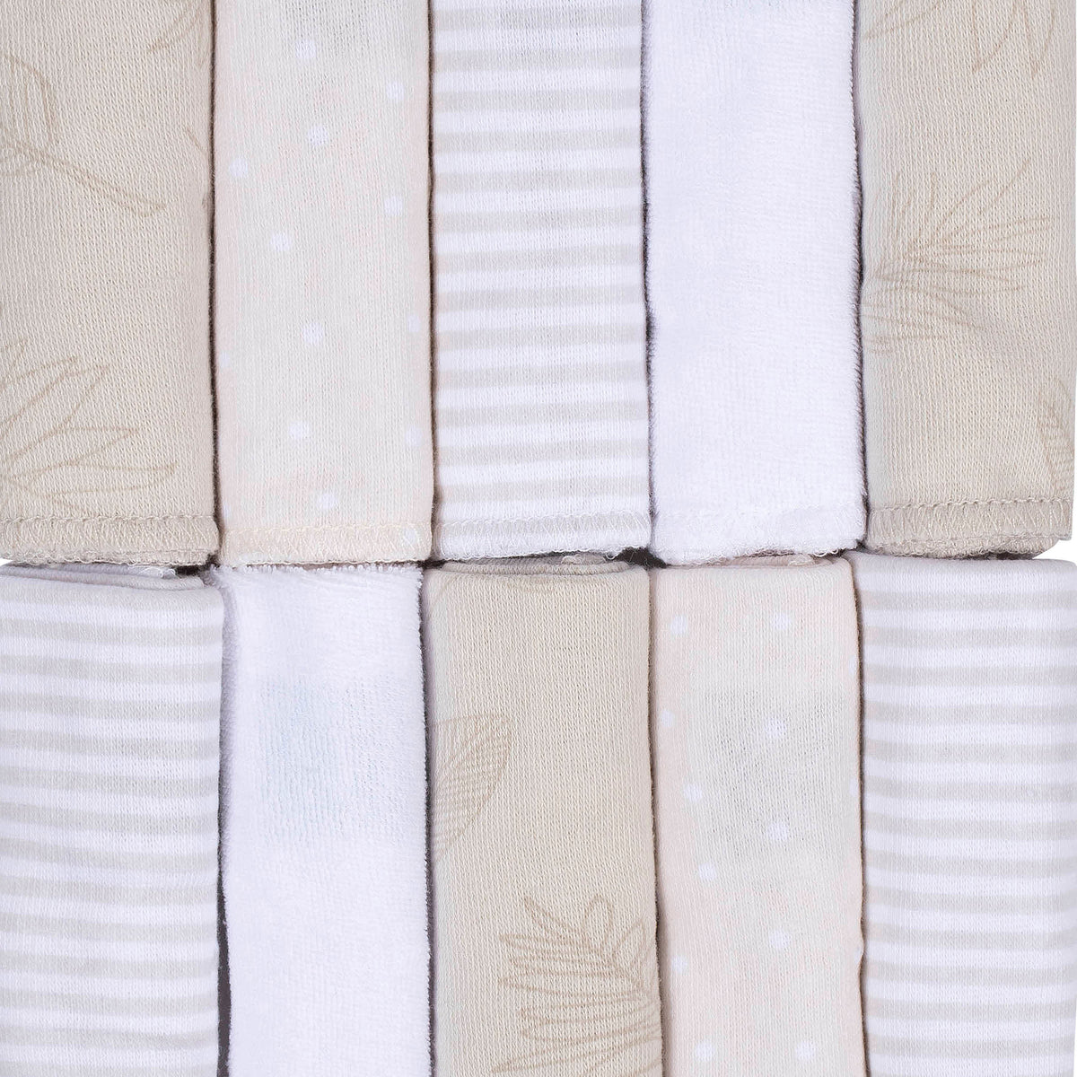 10-Pack Baby Neutral Natural Leaves Washcloths, view 4