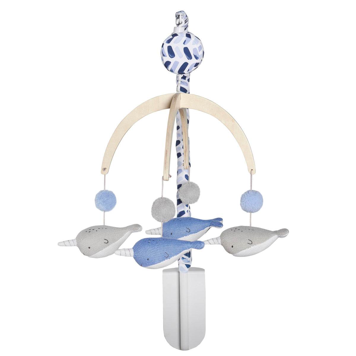Baby Boys Blue Narwhal Ombre Mobile