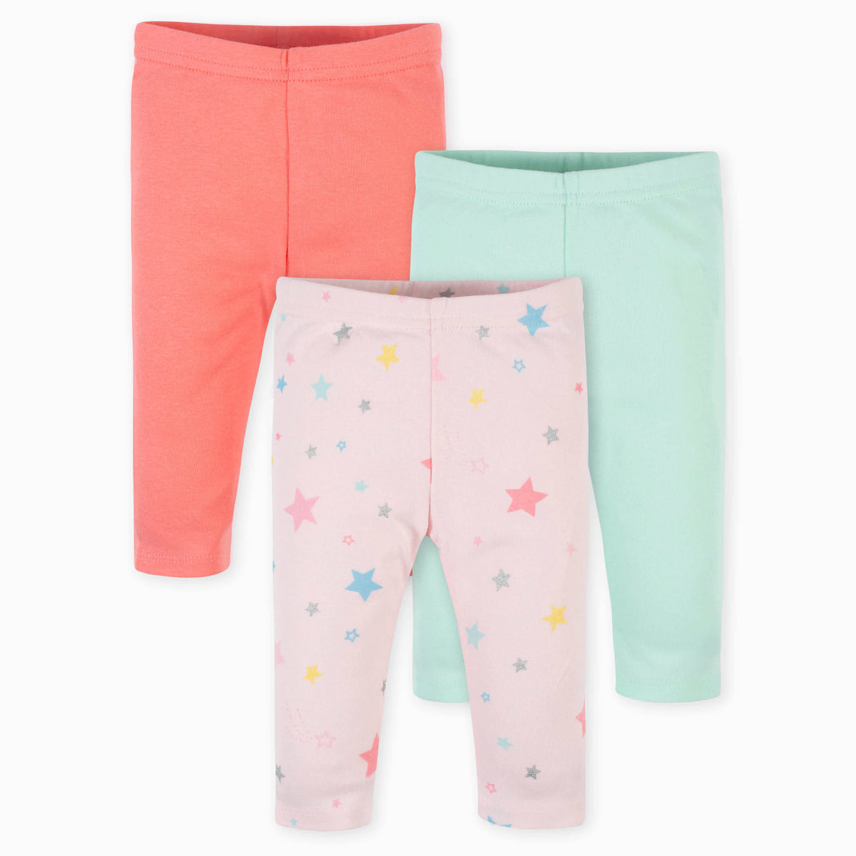 3-Pack Baby Girls Stars & Pastels Pants