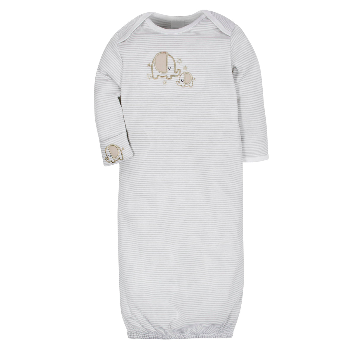 4-Pack Baby Neutral Clouds & Elephant Gowns, view 2