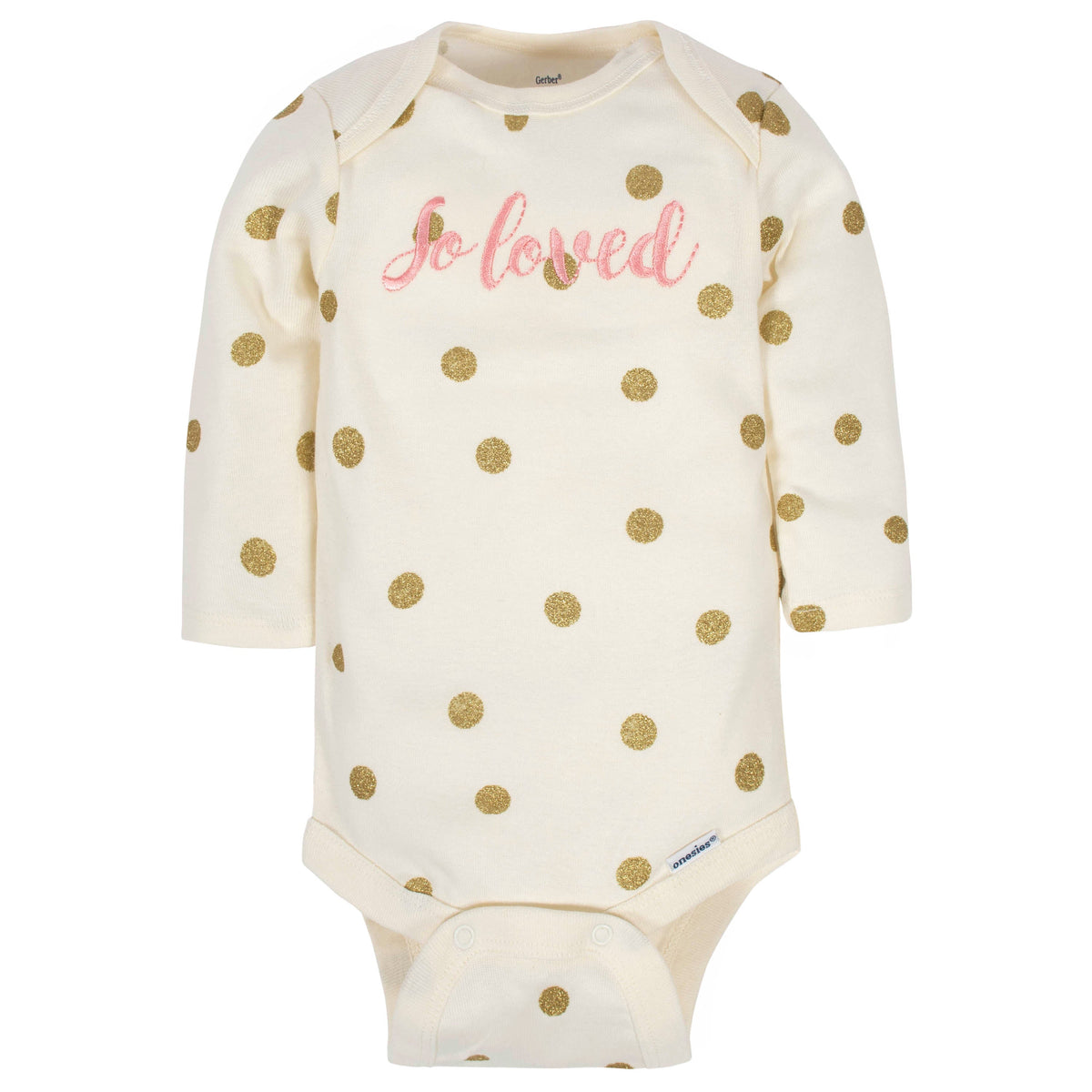 2-Pack Organic Baby Girls Loved Long Sleeve Onesies Bodysuits, view 2